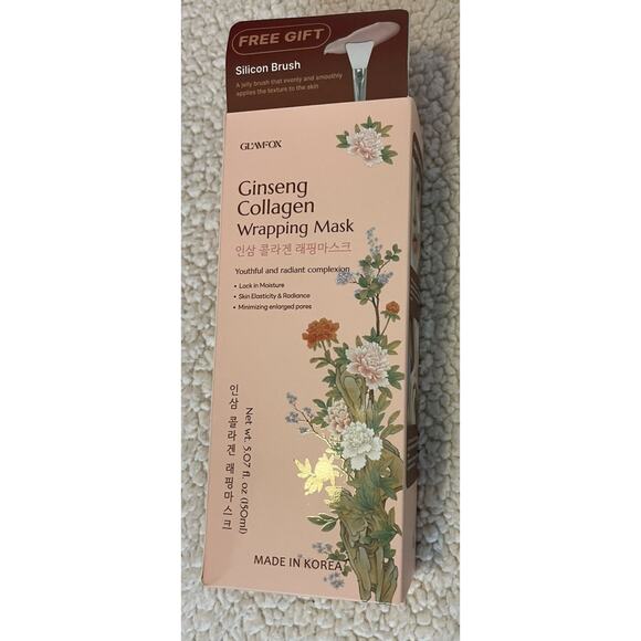 2x Korean GLAMFOX Ginseng Collagen Wrapping Mask Moisturize, Radiance & Pores - Picture 1 of 7